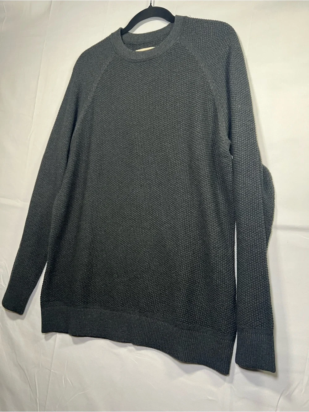 The Normal Brand Men’s Charcoal Gray Textured Crewneck Sweater Medium